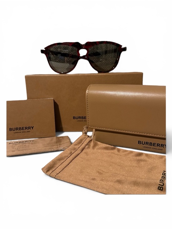 Burberry Other - Burberry Red Havana Pilot Men’s Sunglasses  NIB Full Inclusion